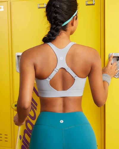 Running Girl High Impact Sports Bra for Women with Adjustable Straps & Sewn-in Pads