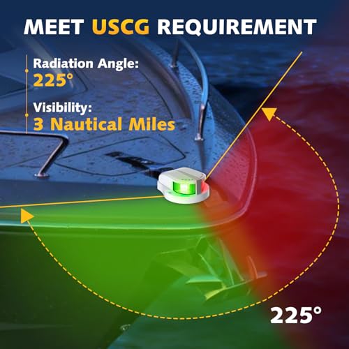 QLOOASEA White Marine Navigation Lights LED Waterproof 12V Bi-Color Bow Light for Boats
