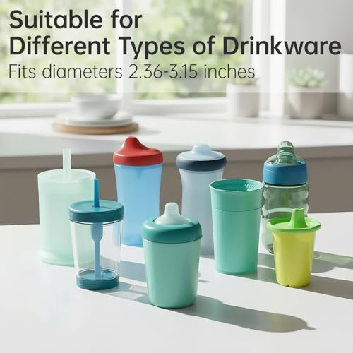 Silicone Tumbler Handles for Kids' Cups - Blue & Green - 2 Pcs
