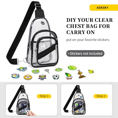 Clear Stadium Event Bag - Waterproof PVC Crossbody Fanny Pack - Black