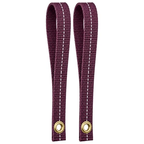 Hood Loop Anchor Straps for Kayak & Canoe Tie-Down - 1" x 8" - Burgundy/Gray