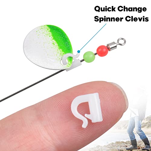 Quick Change Spinner Clevis - 100pcs Fishing Snaps - White