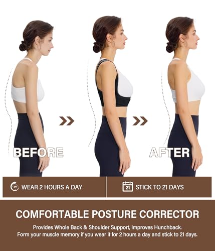 URSEXYLY Posture Corrector for Women S/M Black – Breathable Back Brace for Neck, Shoulders & Upper Back Pain Relief