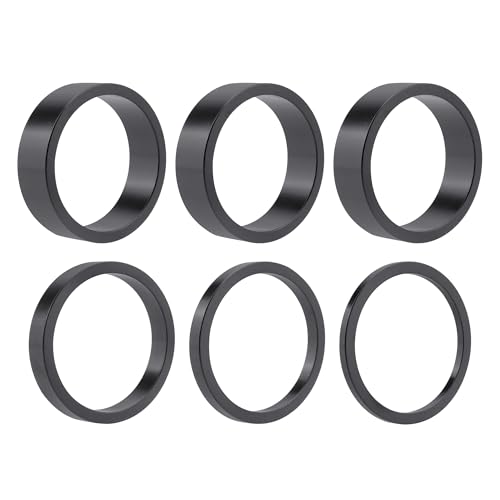6-Piece Aluminum Bicycle Headset Spacers - 1 1/8 Inch (28.6mm) Handlebar Set