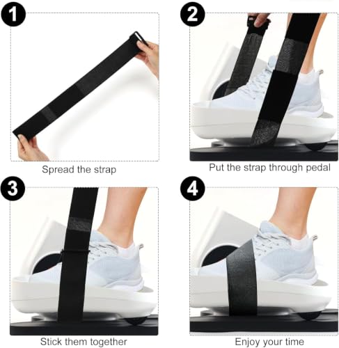 Black 4 Pcs Leg Exerciser Traction Straps for Under Desk Elliptical Pedals