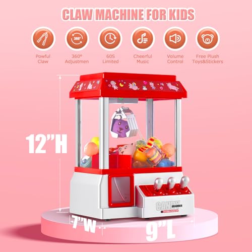 Mini Claw Machine Arcade Game - Candy Grabber Prize Dispenser