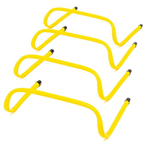 Speed Training Hurdles - Set of 4 Yellow 6-Inch Agility Hurdles