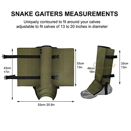 Adjustable Waterproof Snake Gaiters for Men & Women - Snake Bite Protection