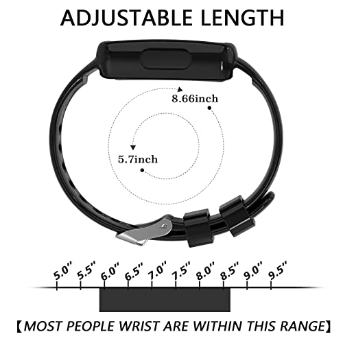 Clear Wristband with Protective Case for Fitbit Inspire 2 - Full Black