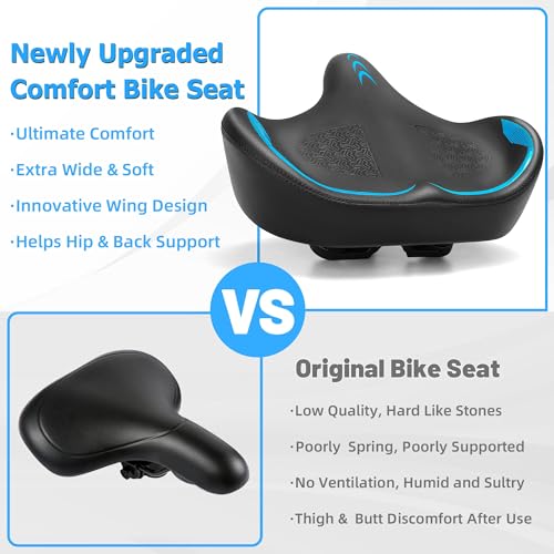 Comfortable Oversized Bike Seat Cushion - Blue Variation