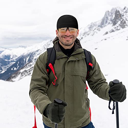 Warm Fleece Beanie Hat - Tactical Watch Cap for Youth & Men - Black
