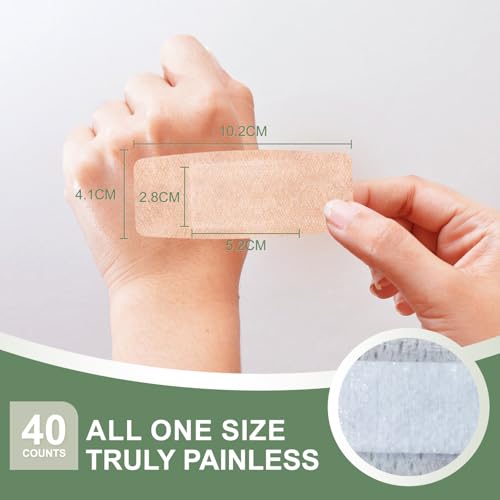 Hysimedy Silicone Bandages for Sensitive Skin 1.63x4 Inch Painless Removal – Hypoallergenic, Repositionable, Latex-Free First Aid Bandages