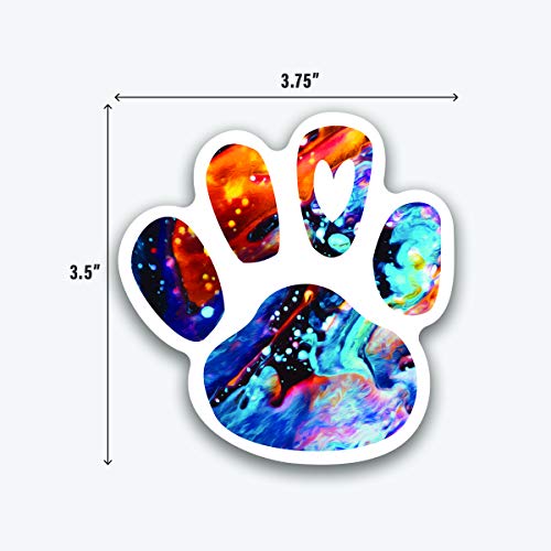 Dog Paw Print Heart Vinyl Decal Sticker - 2-Pack, 3.75-Inches