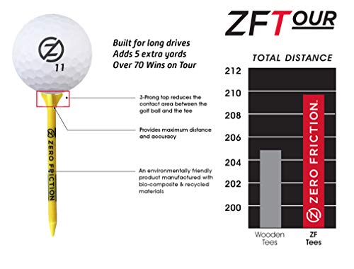 30 Pack Zero Friction Tour Golf Tees - Orange, 3-1/4-Inch