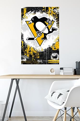 NHL Pittsburgh Penguins Maximalist Logo 23 Wall Poster Unframed 34" x 22.4"