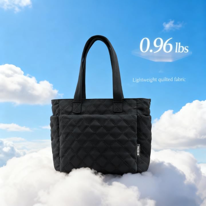 Skiennix Tote Bag for Women - Lightweight Quilted Handbag with Zippered Compartments | Perfect for Work, Travel, Gym