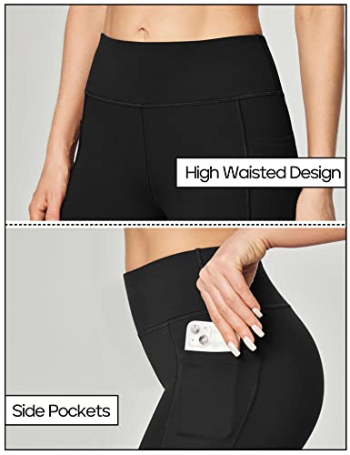 Heathyoga Flare Yoga Pants Women with Pockets - Bootcut Style, 3X-Large Black