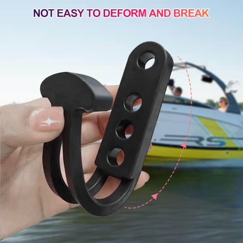 Boat Telescoping Ladder Rubber Strap - Adjustable Lock Belt, 2 Pack, Black