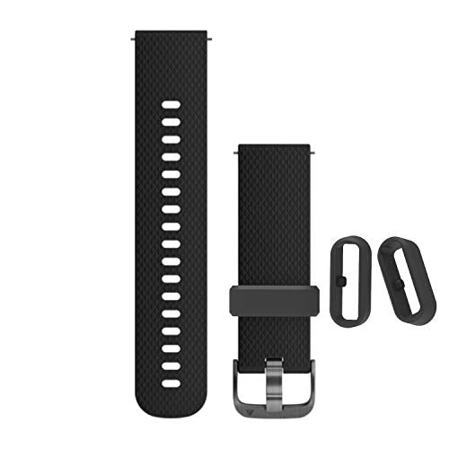 Silicone Fastener Ring for Garmin Watches - Black & Black