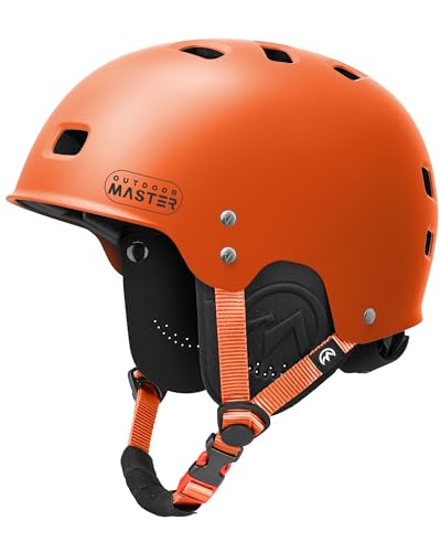 Kayak Helmet with Ear Pads - Adjustable Surf Helmet, Matte Orange / Medium