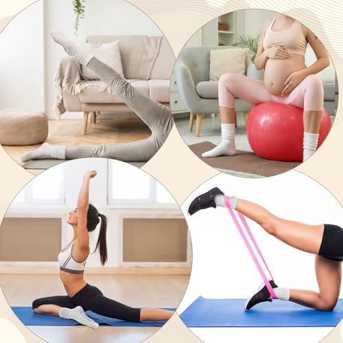 Slouch Pilates Socks with Grips - Non-Slip Yoga Socks, 5.5-8 White
