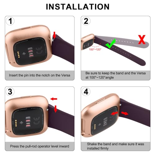 Silicone Bands for Fitbit Versa 2 - Dark Cherry Replacement Strap