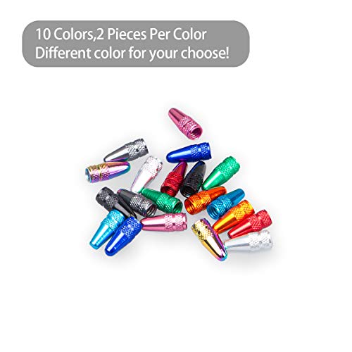 20pcs Multi-Color Presta Bicycle Valve Caps - Aluminum Dust Covers