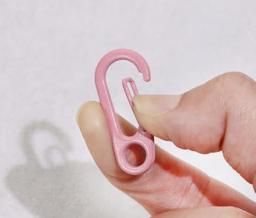 Small Zinc Alloy Spring Clips - Light Pink & Rose Red, 8PCS