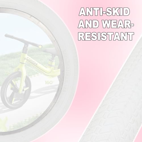 Balinge 16x2.125 Kids Bike Tire - White, 2 Pack, Foldable Replacement for 14/16/20 Inch Bikes