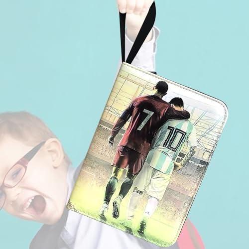 Rmannke Soccer Card Binder 400 Pockets Black - Waterproof PU Leather, Zip Closure, 4-Pocket Album for Kids & Collectors