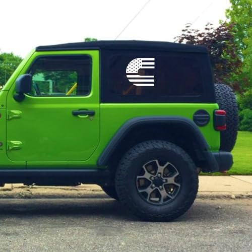 American Flag Vinyl Decal - 5x5 Glossy White for Trucks