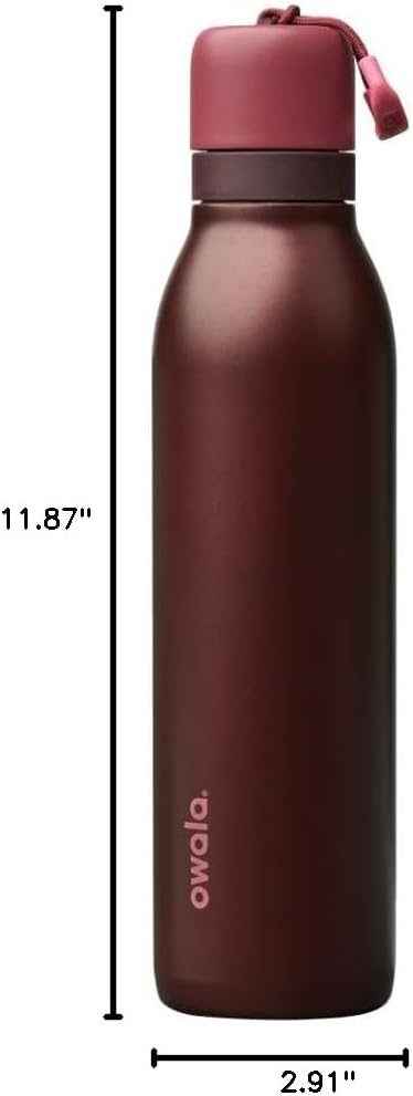 Owala FreeSip Insulated Stainless Steel Water Bottle - 24 oz, BPA-Free, Black Cherry | Perfect for Sports & Travel