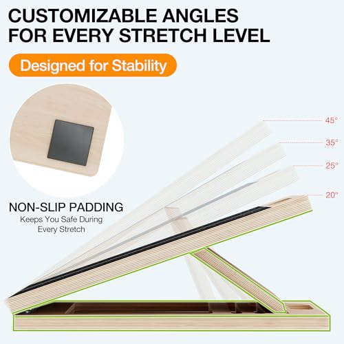 Portable Wooden Slant Board for Calf Stretching & Balance Training