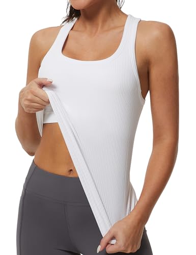 Seamless Workout Tank Top for Women - White, Small