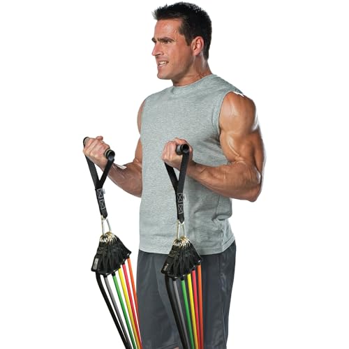 Adjustable Resistance Band System - 450 lbs Home Gym Kit