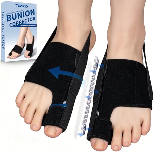 Bunion Corrector Splint - 2 PCS Adjustable Big Toe Straightener - Black - One Size