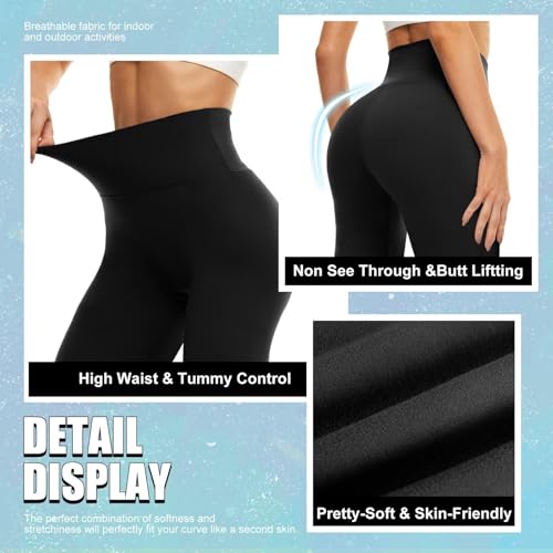 High Waist Compression Biker Shorts for Women - 8 Inch, Black