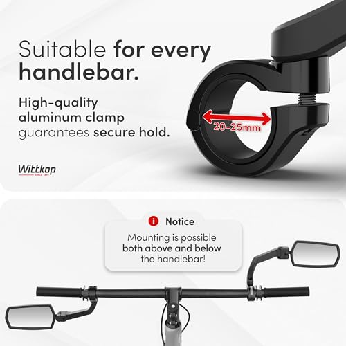 Bike Mirror with Large HD Vision | 360° Rotatable & Foldable
