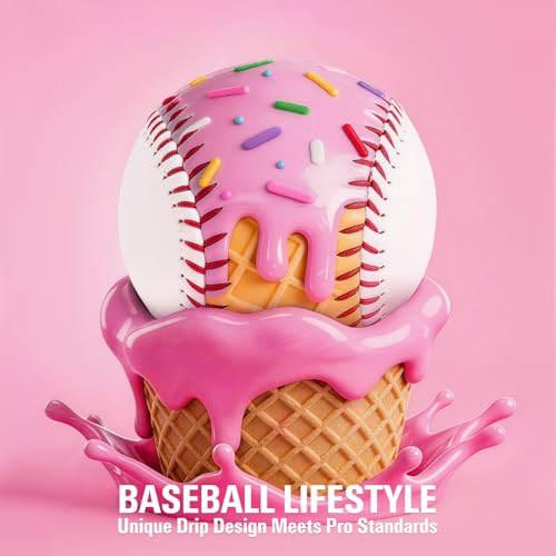 Pink Drip Baseball Set - 9 Inch Practice Baseball for Training & Decor, Inspired Gifts for Players & Coaches