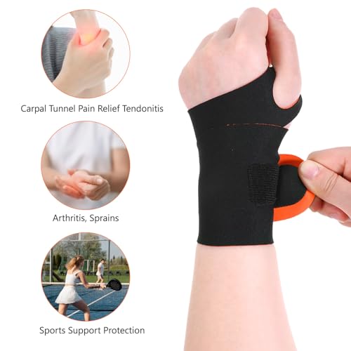 Adjustable Elastic Wrist Brace Support - Breathable Compression Wrap (2 Pack)