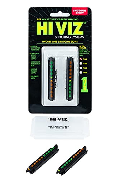 HIVIZ Model 200 Two-In-One Magnetic Base Rib Shotgun Sight Green and Orange, One Size