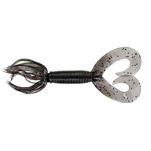5" Double Tail Hula Grub Bait - Soft Plastic Lure - Cinnamon with Black Flake (10 Pack)