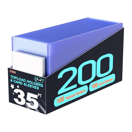CardArchiver 200ct Top Loaders & Sleeves Set - 100 rigid 35pt top loaders + 100 soft sleeves