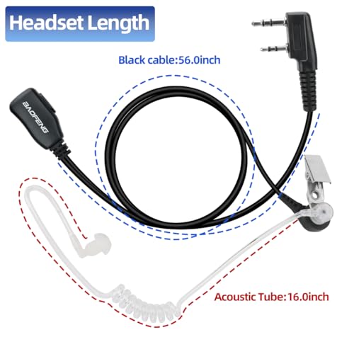 BAOFENG Walkie Talkies Earpiece with Mic 2 Pin Radio Headset Acoustic