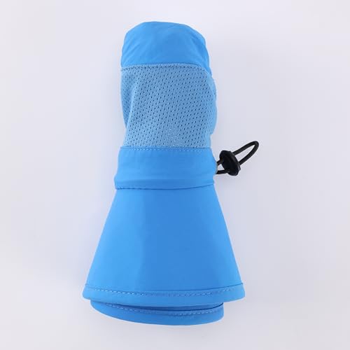 Kids UPF 50+ Wide Brim Sun Hat with Neck Flap - 3-7 Years Blue