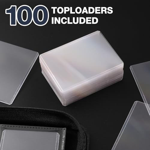 Toploader Binder with 100 Pockets for 3" x 4" Cards - PU Leather Cover