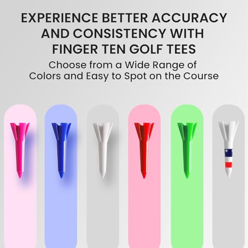 Short Golf Tees - 5 Prong Design, 1 1/2 Inch, Pink, 50pcs