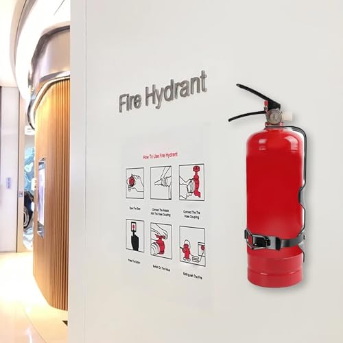 4PACK 2.5LB Fire Extinguisher Mount, Wall Mount Metal Bracket,fire Extinguisher Hanger for Vehicle, Car, Boat, Truck, Rv, House, Home Mini Fire Extinguishers-Black