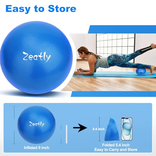 9-Inch Mini Exercise Ball for Pilates, Yoga, and Physical Therapy - Blue