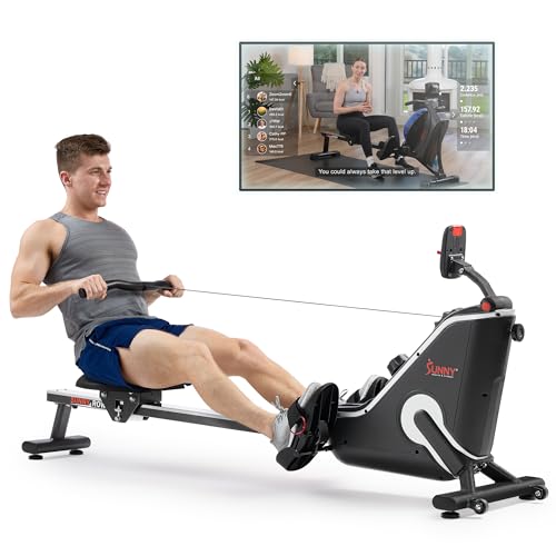 Magnetic Rowing Machine with Elastic Rope - Black
